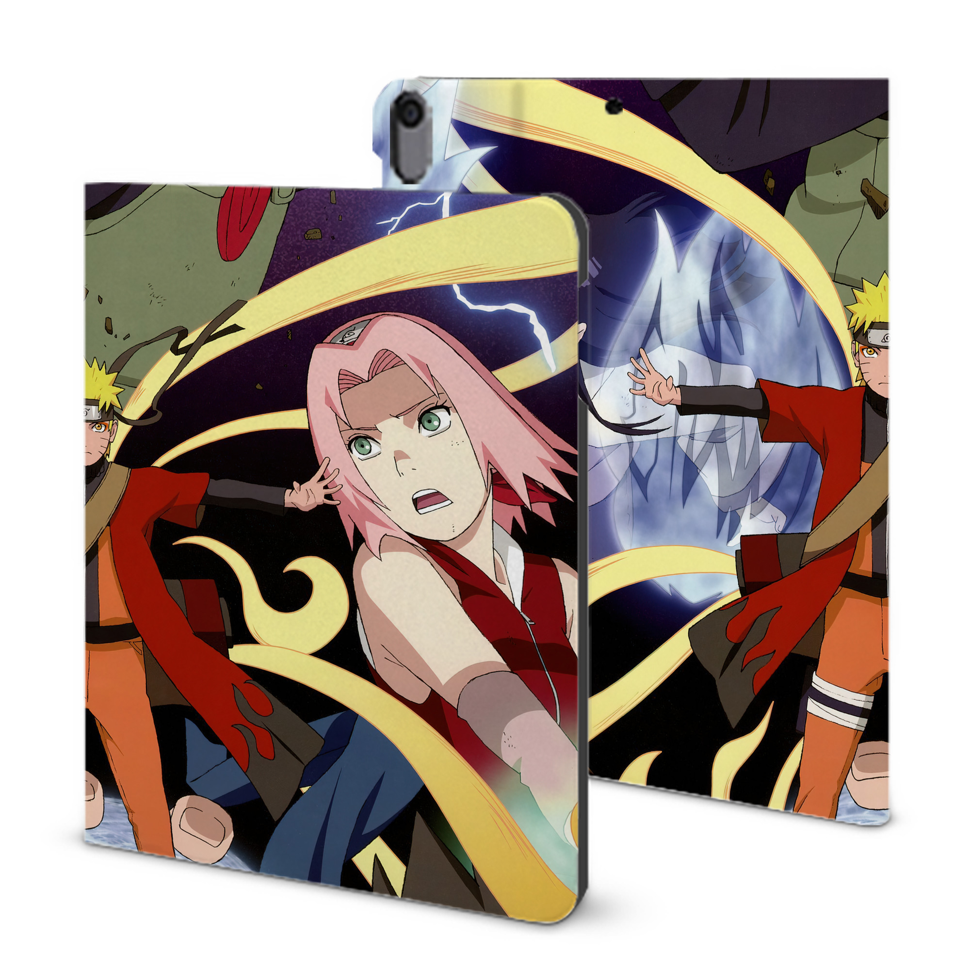 （画像用） NARUTO -ナルト- NARUTO -ナルト- 疾風伝 IPad ケース ブック型 PUレザー TPU 耐衝撃 軽量 薄型 ペン収納なし 全面保護 IPad 各モデル対応